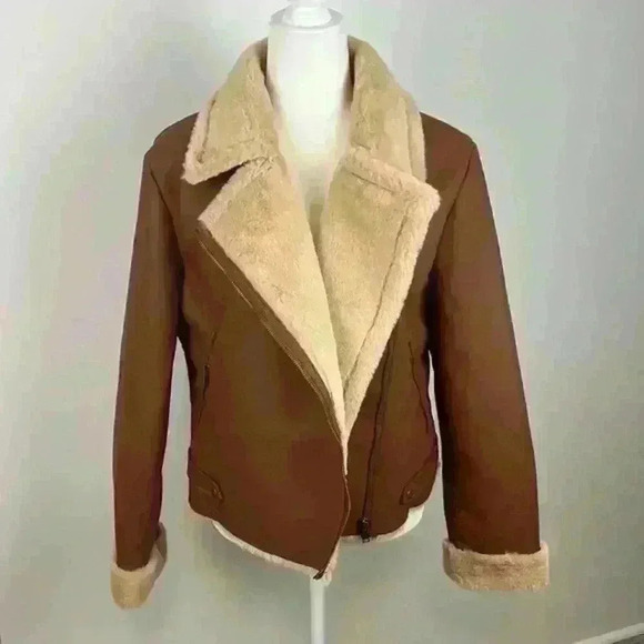 a.n.a Midweight Motorcycle Jacket with Faux Fur Size Large NWT - Picture 5 of 16